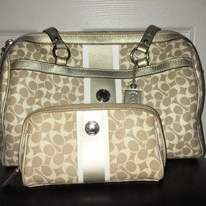 Coach and small Coach cosmetic bag